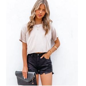 NWOT Denver Cotton Blend Crop Tee
